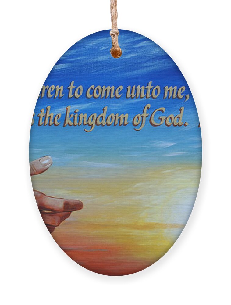 Jesus Ornament featuring the painting Come Unto Me by Glenn Pollard
