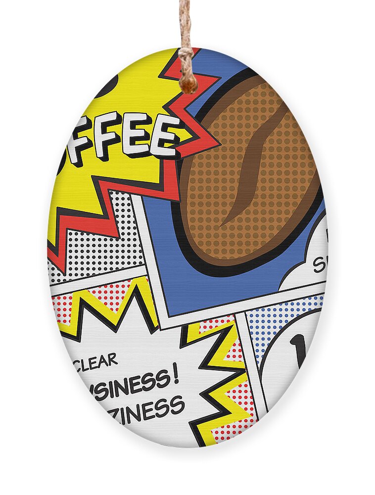 Symbol Ornament featuring the digital art Comic Stripes Of Coffee Drink by Neens