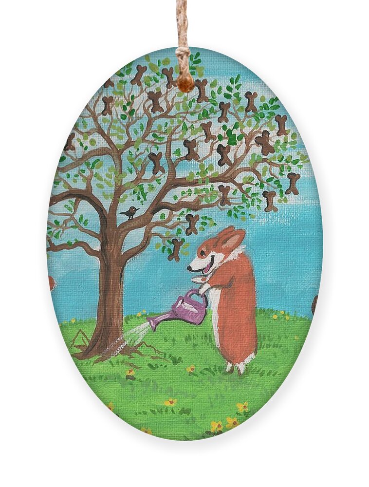 Painting Ornament featuring the painting Cookie Tree by Margaryta Yermolayeva