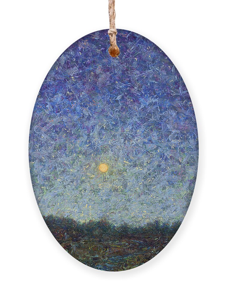 Cornbread Moon Ornament featuring the painting Cornbread Moon by James W Johnson