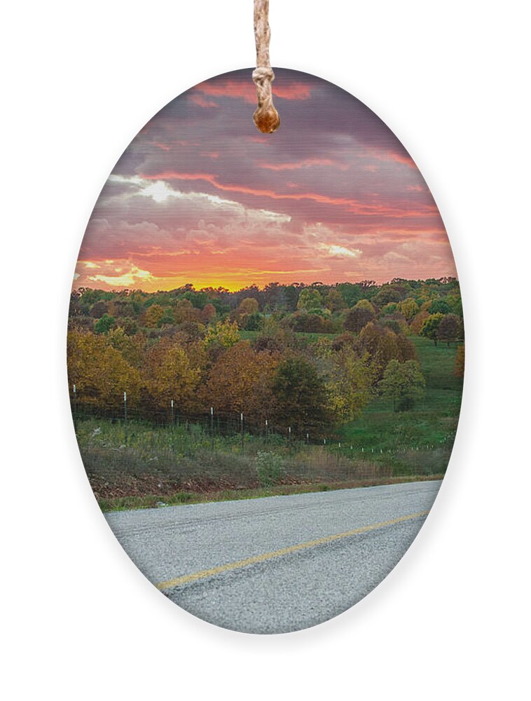 America Ornament featuring the photograph Country Back Roads - Northwest Arkansas by Gregory Ballos