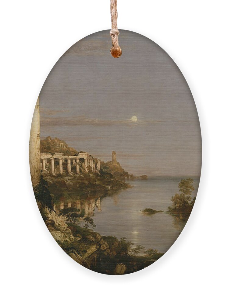 Thomas Cole Ornament featuring the painting Course of Empire Desolation by Thomas Cole