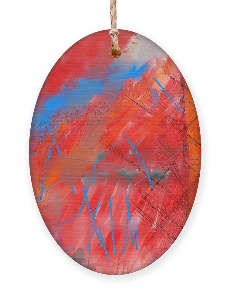 Abstract Ornament featuring the digital art Crazy Vibrance by Kristen Fox