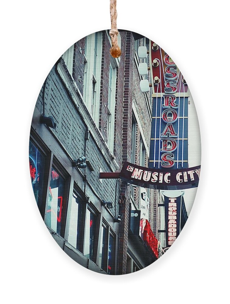 Nashville Ornament featuring the digital art Crossroads by Linda Unger