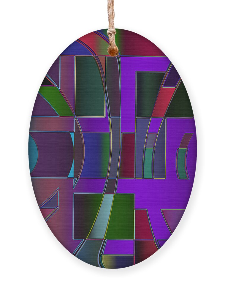 Geometric Ornament featuring the digital art Curves and Trapezoids 2 by Judi Suni Hall