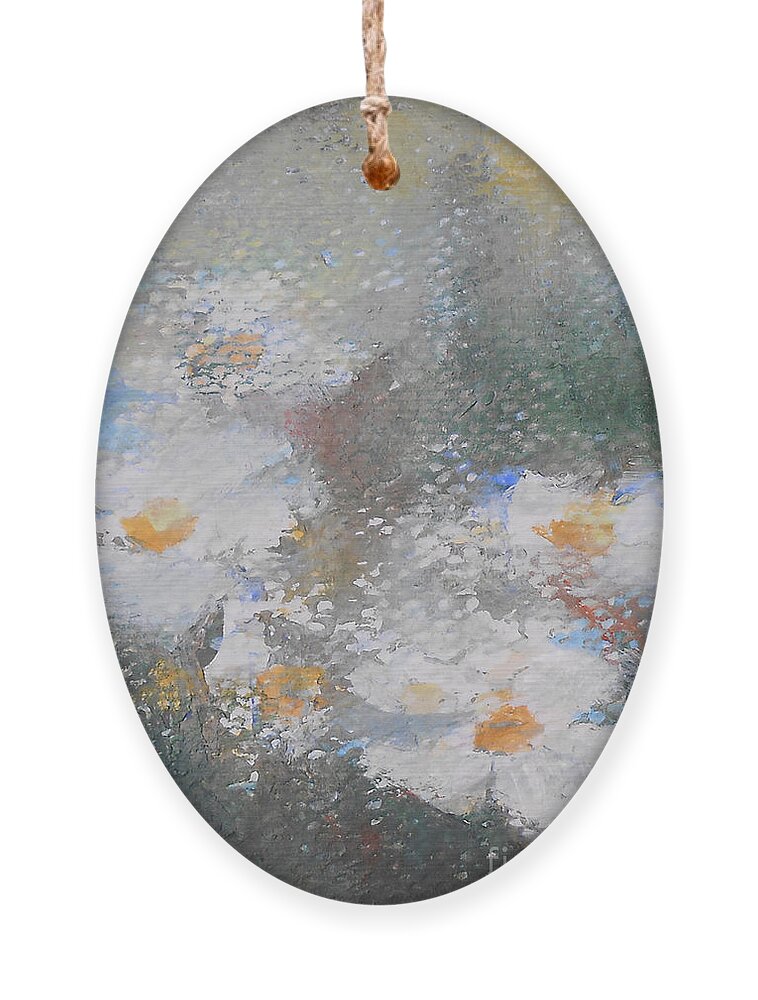 Floral Ornament featuring the painting Daisies 2 by Jane See