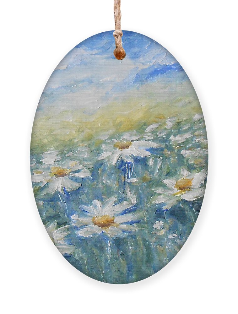Floral Ornament featuring the painting Daisies by Jane See