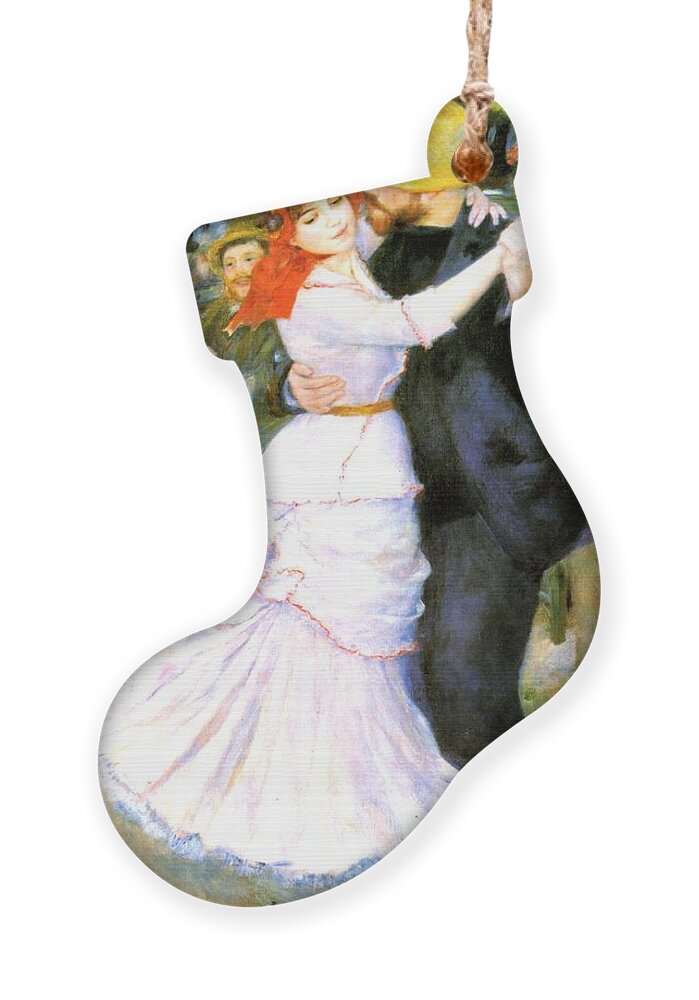 Pierre-auguste Renoir Ornament featuring the painting Dance At Bougival by Pierre Auguste Renoir