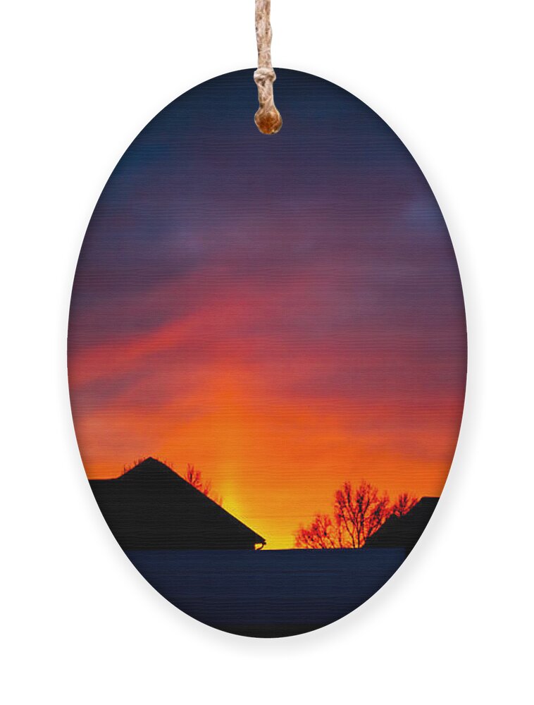 Sunset Ornament featuring the photograph Dark Sunset by Jonny D