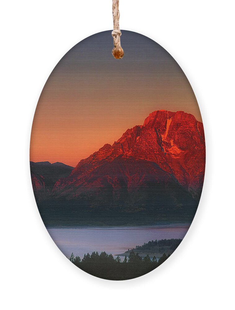 Dave Welling Ornament featuring the photograph Dawn Over The Tetons Grand Tetons National Park Wyoming by Dave Welling