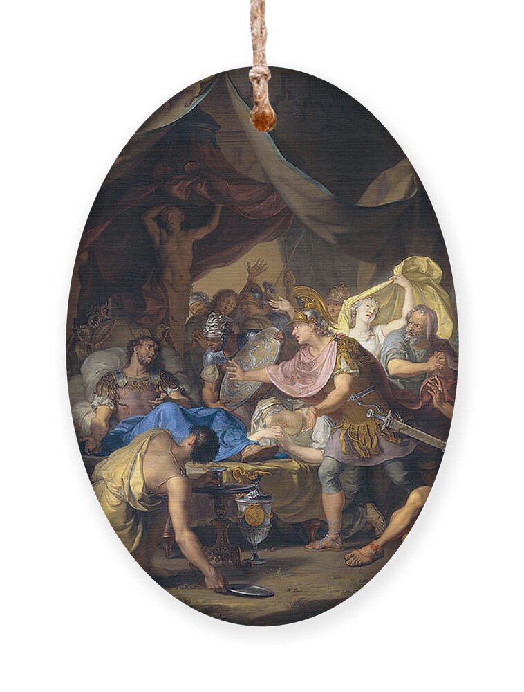 Isaak Walraven Ornament featuring the painting Death of Epaminondas by Isaak Walraven