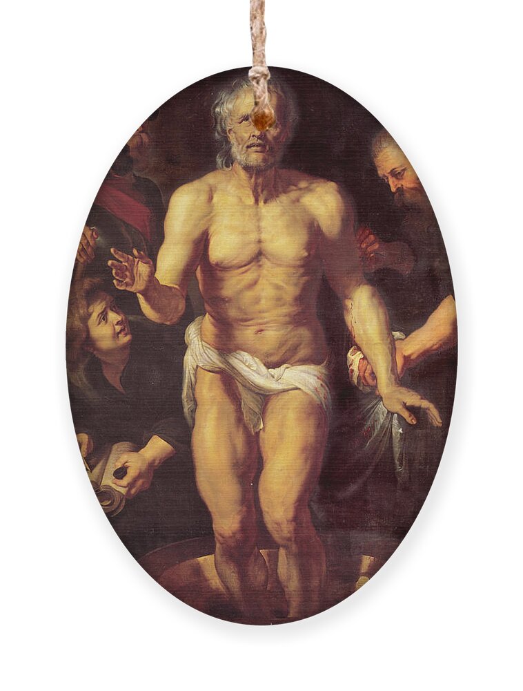 Death Of Seneca Ornament featuring the painting Death of Seneca by Peter Paul Rubens