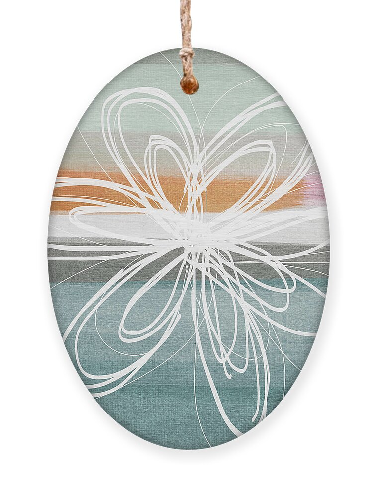 Flower Painting Ornament featuring the painting Desert Flower- Contemporary abstract flower painting by Linda Woods