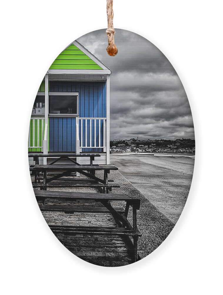 Jersey Ornament featuring the photograph Deserted Cafe by Nigel R Bell