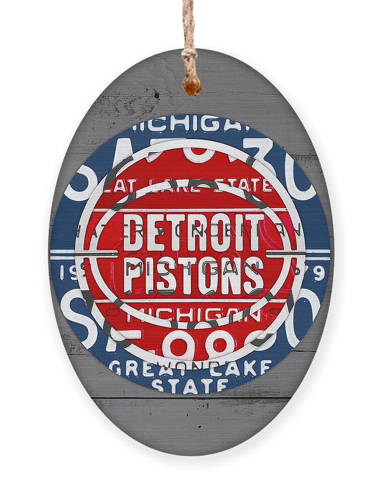 Detroit Pistons Basketball Team Retro Logo Vintage Recycled