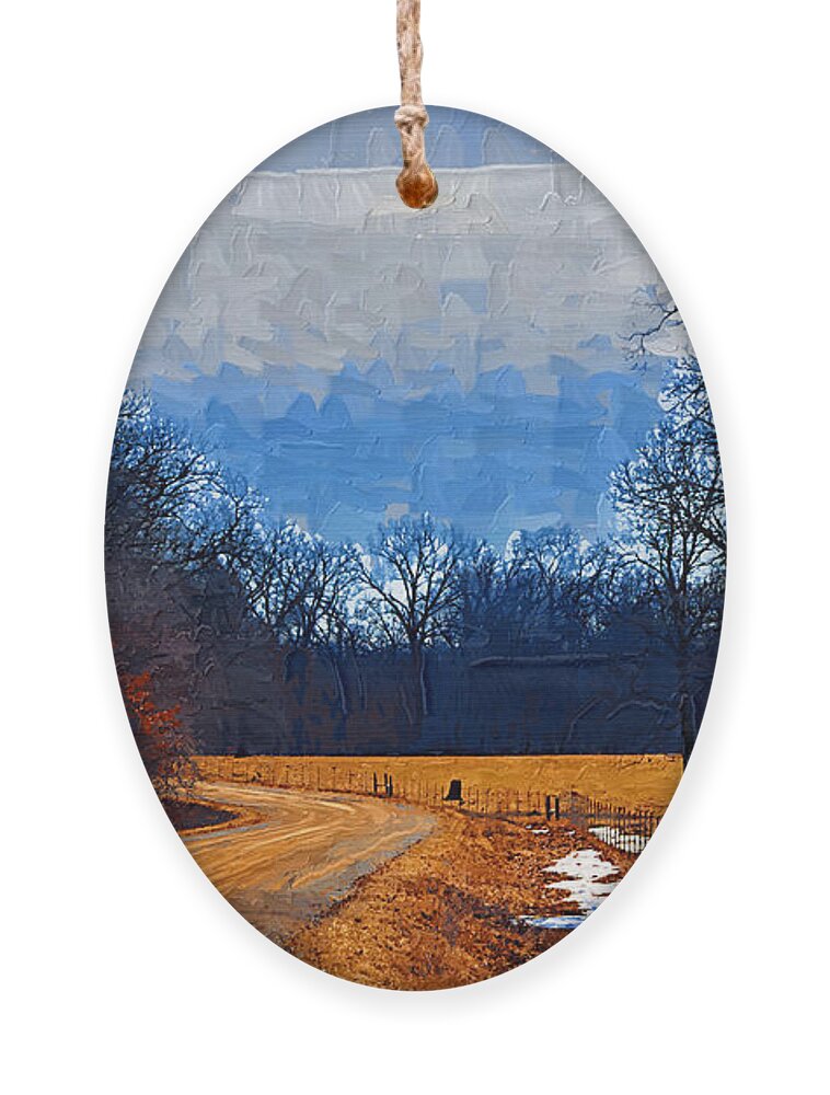 Country Ornament featuring the painting Dirt Road by Kirt Tisdale