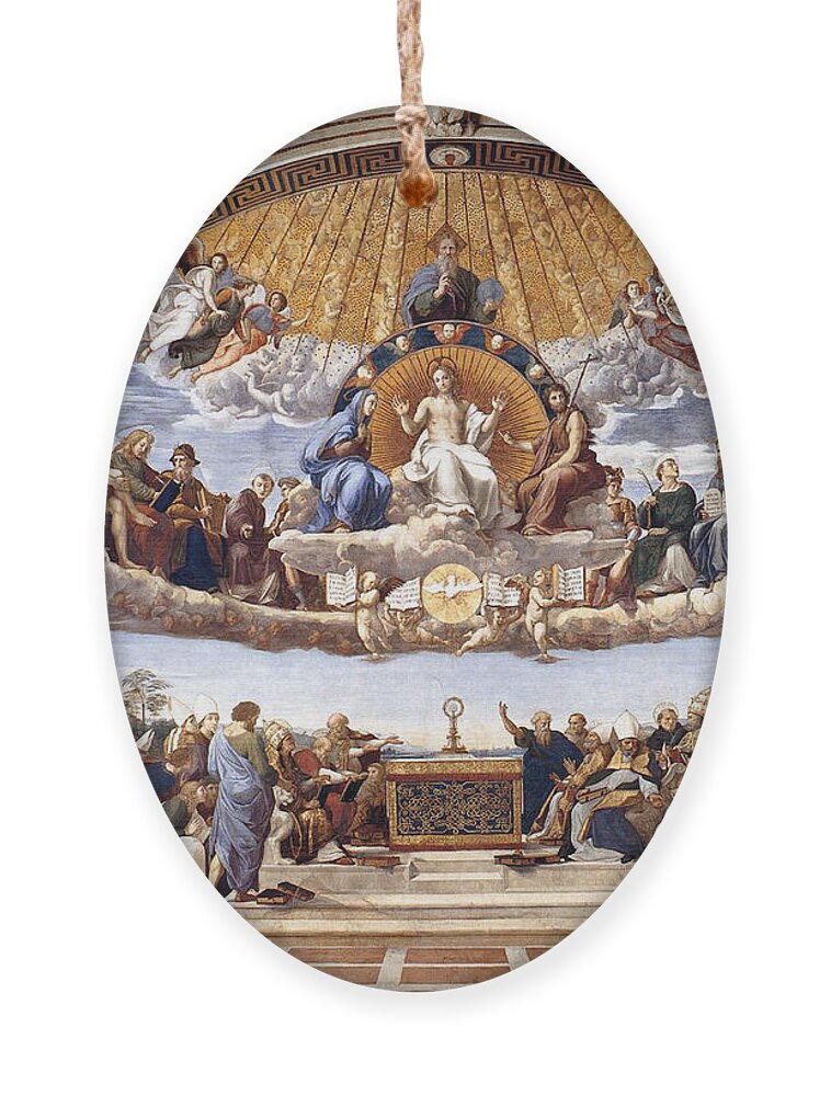 Vatican Ornament featuring the painting Disputation of the Eucharist by Raphael