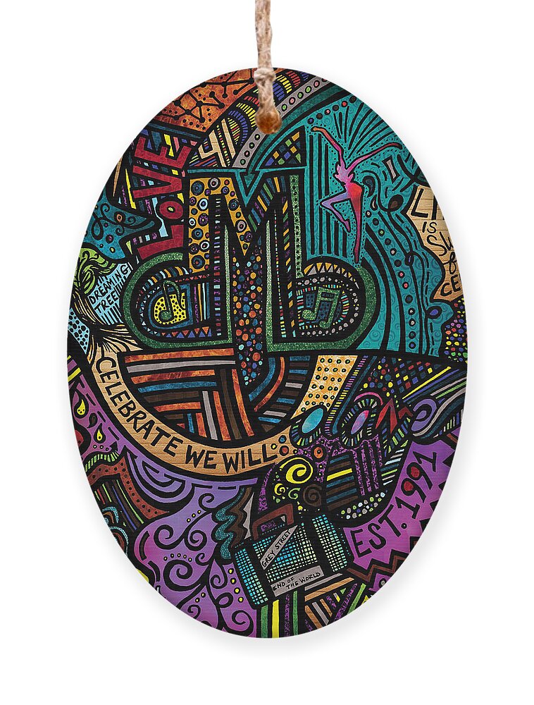 Dave Matthews Band Ornament featuring the digital art DMB LoVE by Kelly Maddern