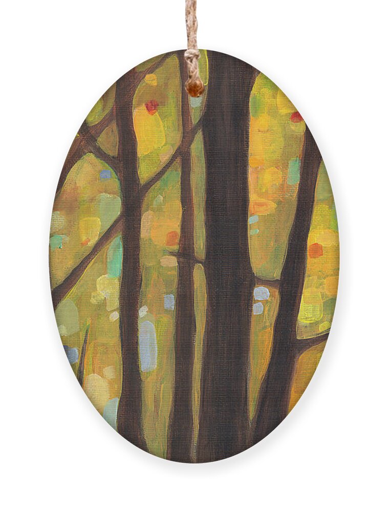 Dreaming Ornament featuring the painting Dreaming Trees 1 by Hailey E Herrera