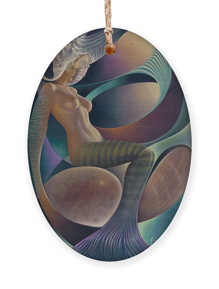 Nude-art Ornament featuring the painting Dynamic Queen 6 by Ricardo Chavez-Mendez