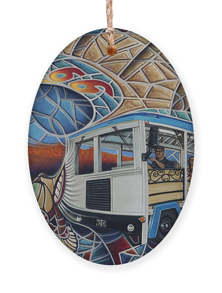 Mosiac Ornament featuring the painting Dynamic Route 66 II by Ricardo Chavez-Mendez