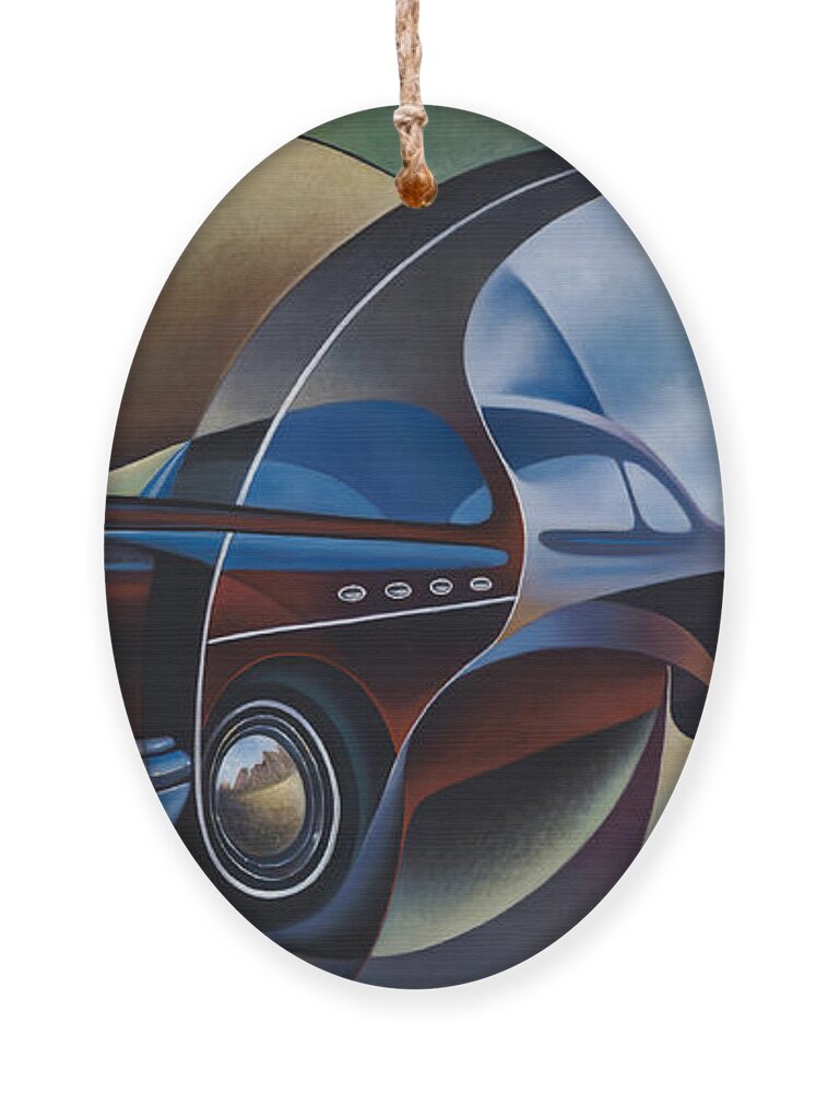 Route-66 Ornament featuring the painting Dynamic Route 66 by Ricardo Chavez-Mendez