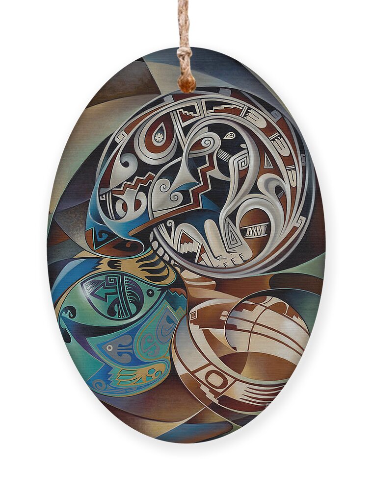 Abstract Ornament featuring the painting Dynamic Still Il by Ricardo Chavez-Mendez