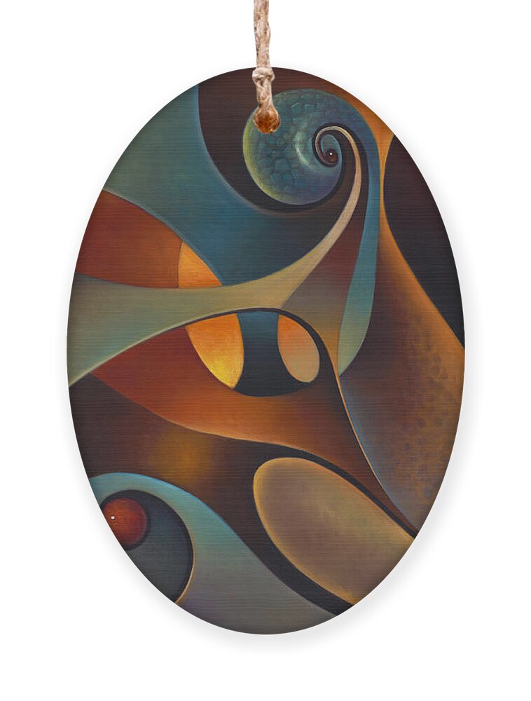 Scrolls Ornament featuring the painting Dynmaic Series #14 by Ricardo Chavez-Mendez