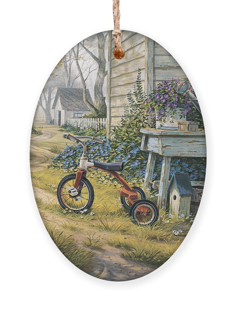 Michael Humphries Ornament featuring the painting Easy Rider by Michael Humphries