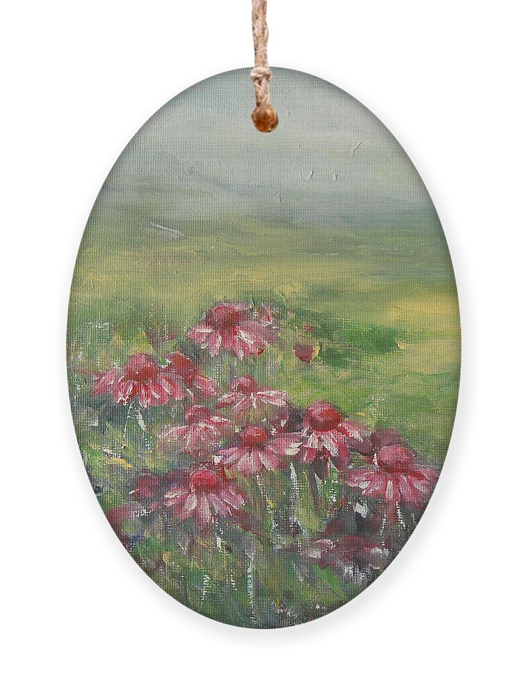 Floral Ornament featuring the painting Echinacea by Jane See