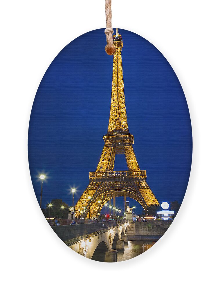 Architectural Ornament featuring the photograph Eiffel Tower by Night by Inge Johnsson
