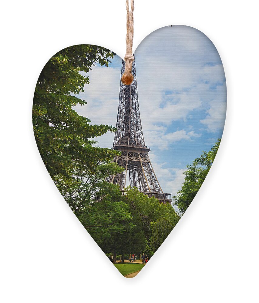 Eiffel Ornament featuring the photograph Eiffel Tower from Champs de Mars by Inge Johnsson
