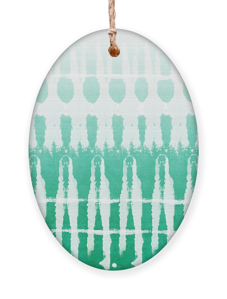 Abstract Ornament featuring the painting Emerald Ombre by Linda Woods
