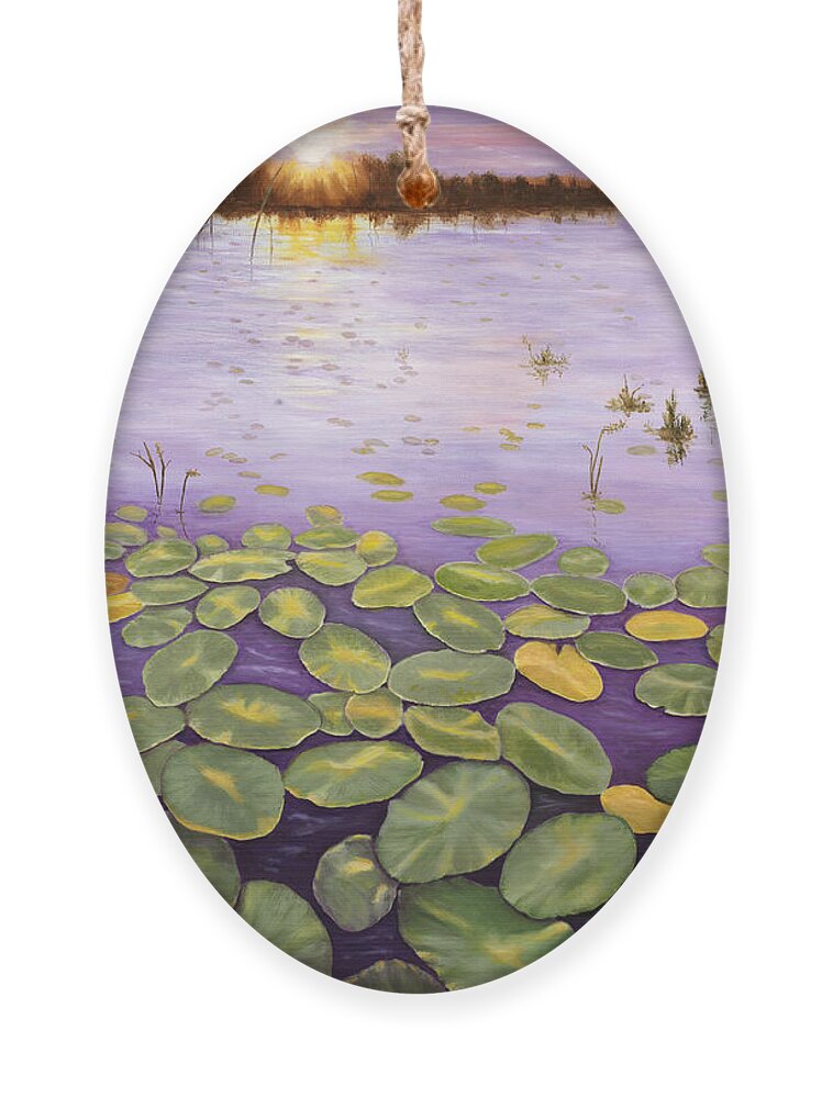 Florida Ornament featuring the painting Everglades Evening by Karen Zuk Rosenblatt