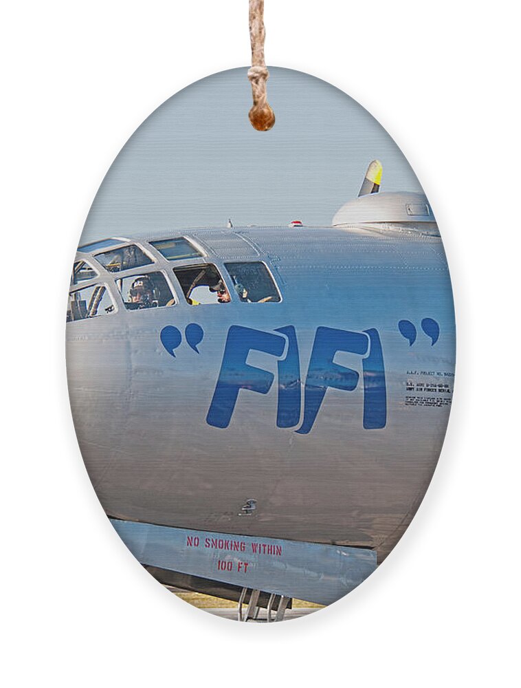 Fifi Ornament featuring the photograph FIFI - Nose Art by John Black