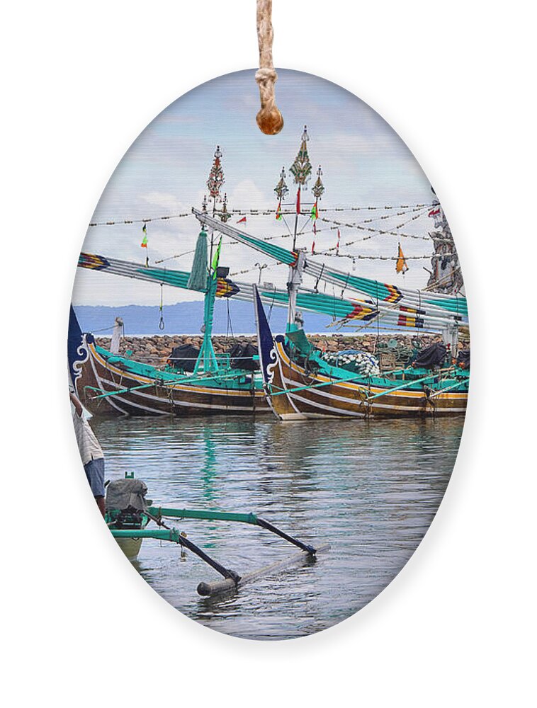 Travel Ornament featuring the photograph Fishing Boats in Bali by Louise Heusinkveld
