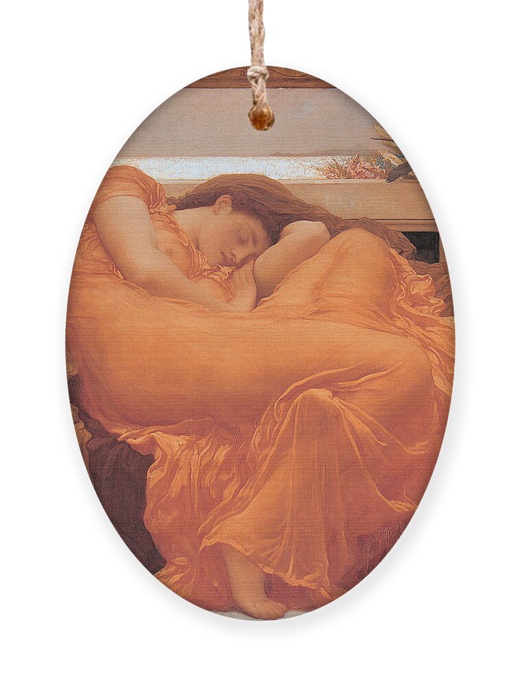 Flaming June Ornament featuring the painting Flaming June by Frederick Leighton