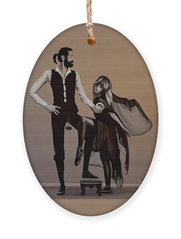 Fleetwood Mac Ornament featuring the painting Fleetwood Mac Rumours by Paul Meijering