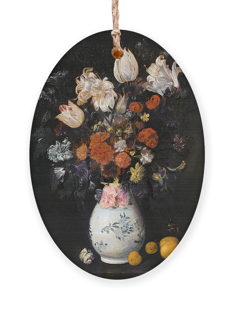 Judith Leyster Ornament featuring the painting Flowers Vase by Judith Leyster