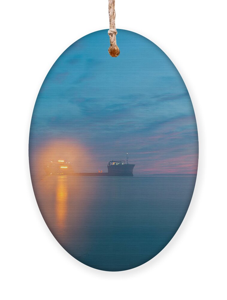 Fog Ornament featuring the photograph Fog over Charleston Harbor by Dale Powell