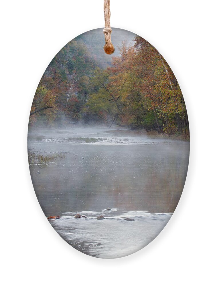Arkansas Ornament featuring the photograph Foggy Morning on The Buffalo by Lana Trussell