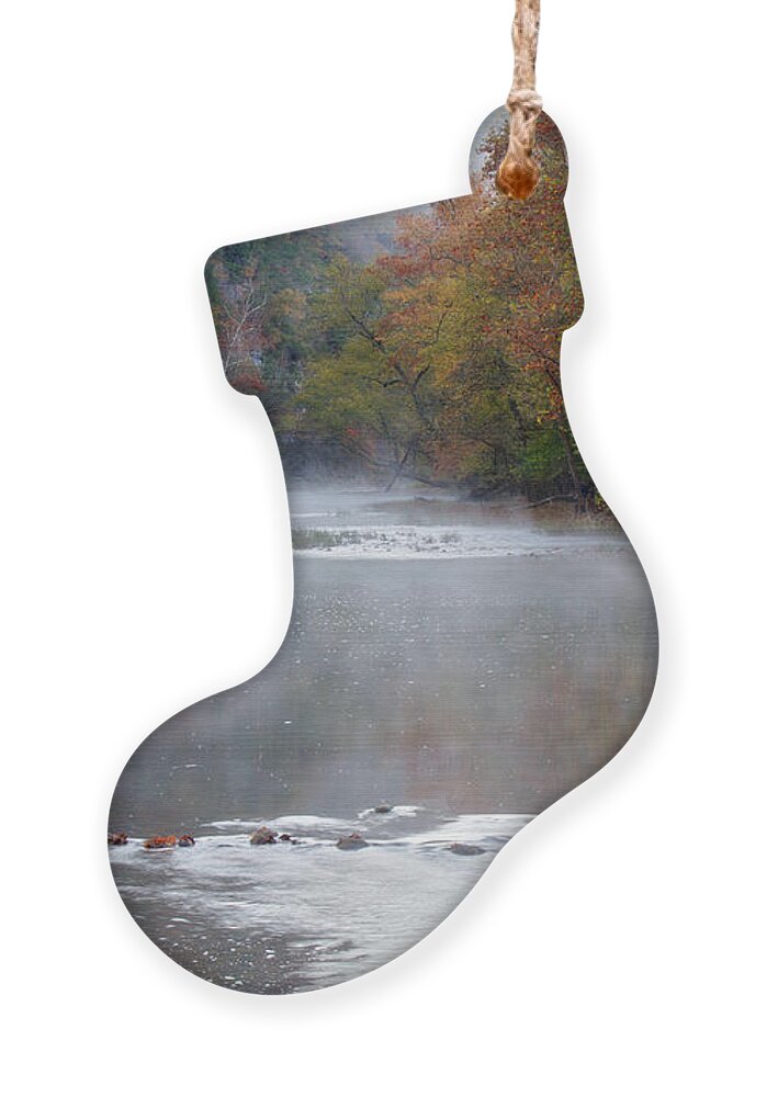 Arkansas Ornament featuring the photograph Foggy Morning on The Buffalo by Lana Trussell