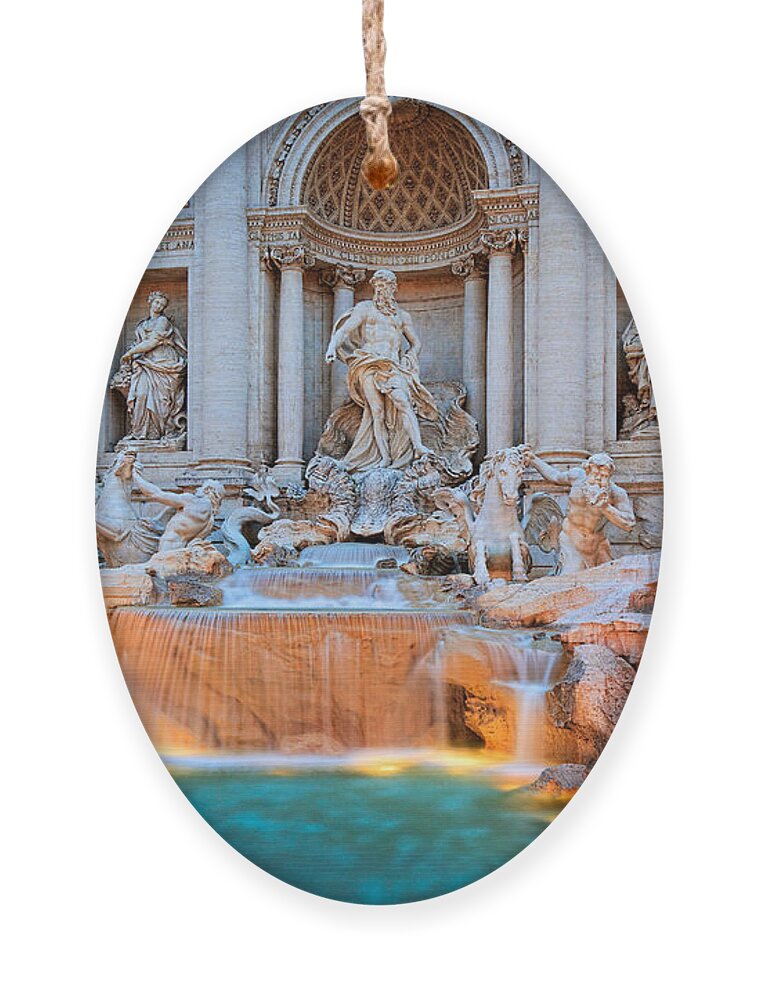 Europe Ornament featuring the photograph Fontana di Trevi by Inge Johnsson