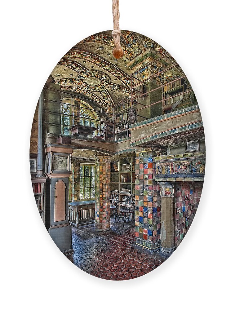 Castle Ornament featuring the photograph Fonthill Castle Library Room by Susan Candelario