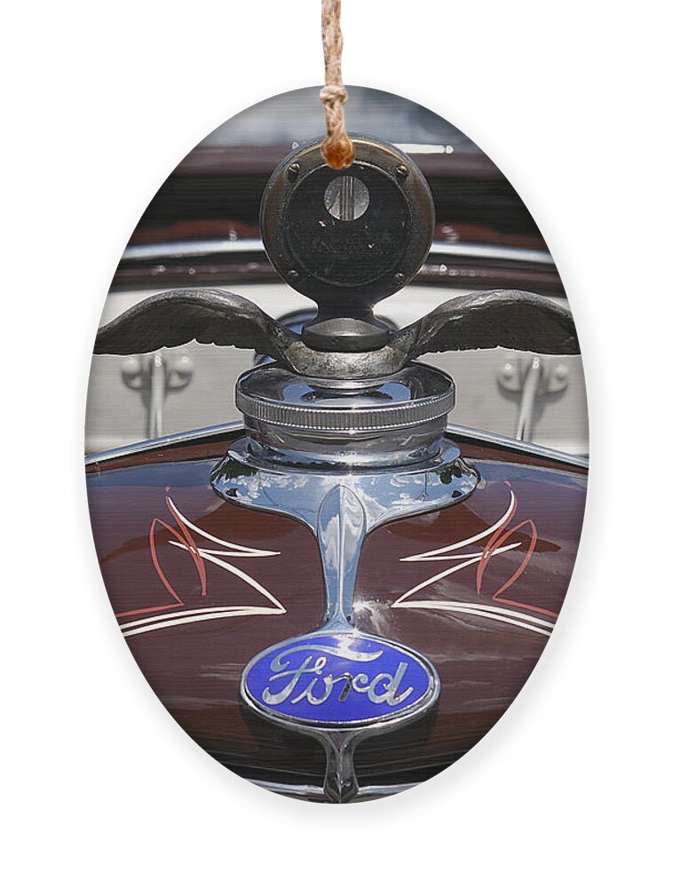 Richard Reeve Ornament featuring the photograph Ford - Flying Radiator Cap by Richard Reeve