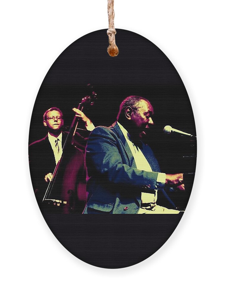 Music Ornament featuring the photograph Freddy Cole on Keys by Cleaster Cotton