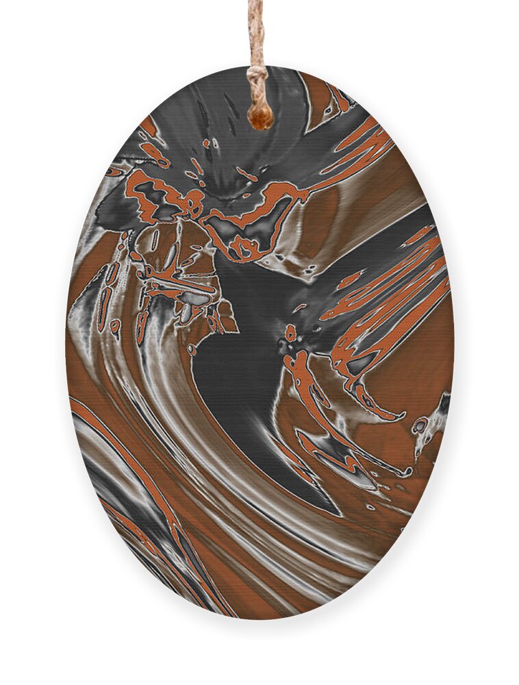 Abstract Ornament featuring the digital art Frost and Woodsmoke by Judi Suni Hall