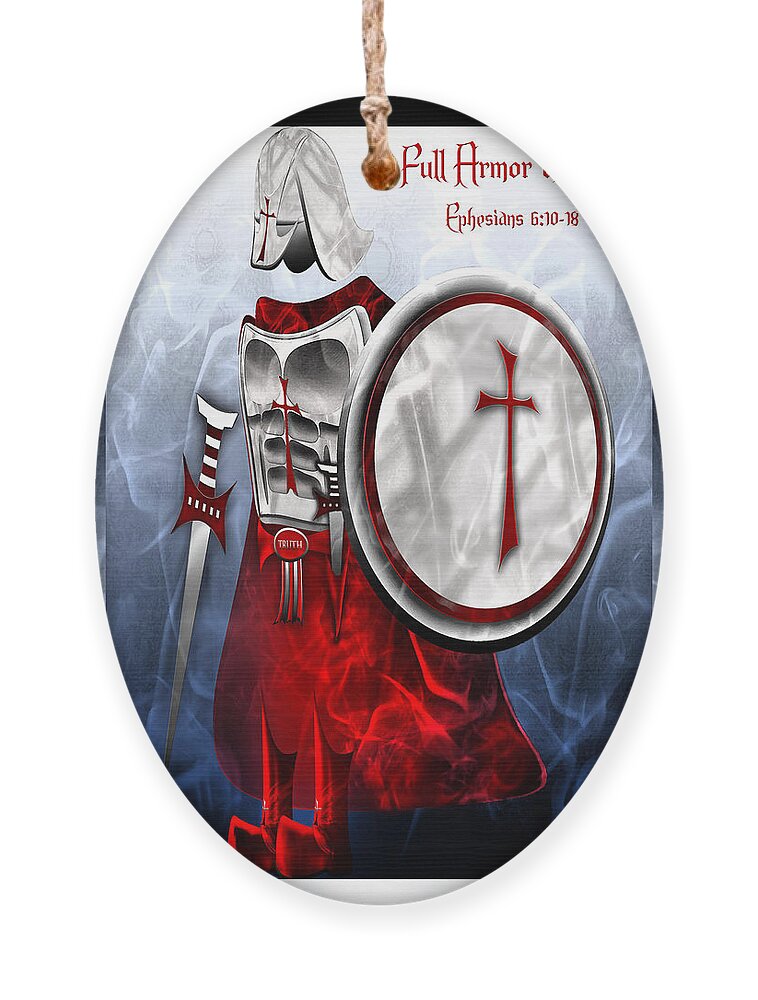 Full Armor Of God Ornament featuring the digital art Full Armor of God by Jennifer Page