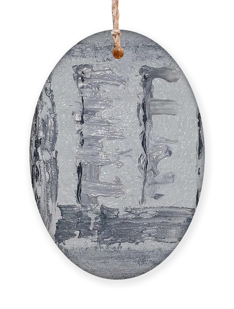 Abstract Painting Ornament featuring the painting G2 - greys by KUNST MIT HERZ Art with heart