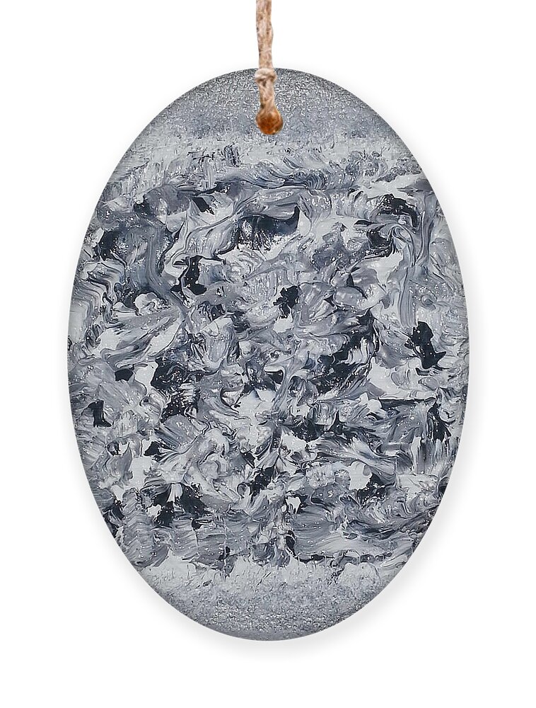 Abstract Painting Ornament featuring the painting G4 - greys by KUNST MIT HERZ Art with heart